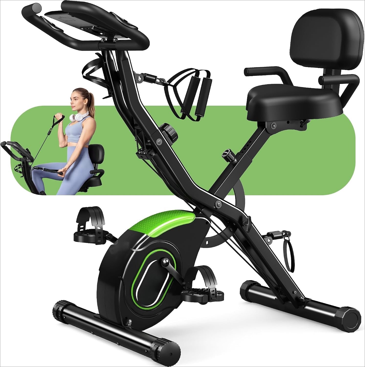 5-in-1 Folding Magnetic Exercise Bike 330LB