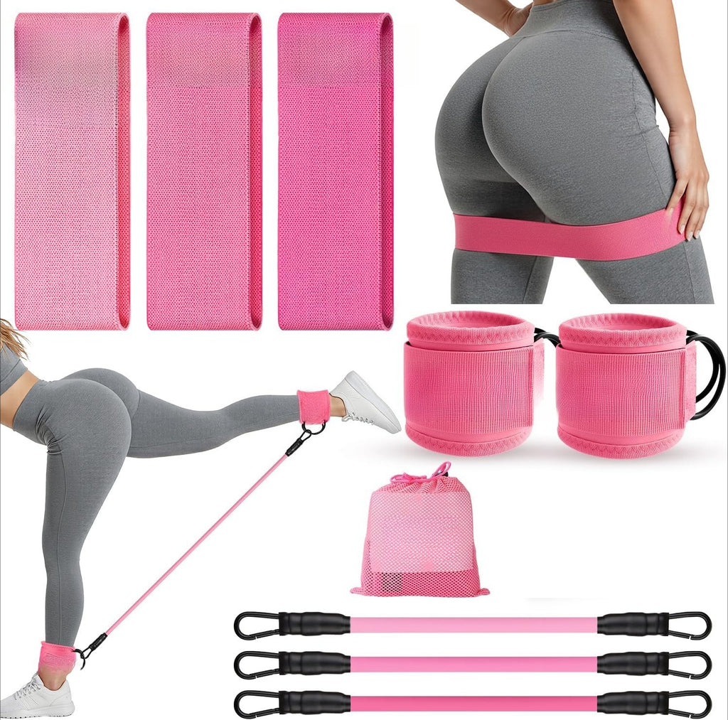 Fabric Cuffed Workout Resistance Bands Set