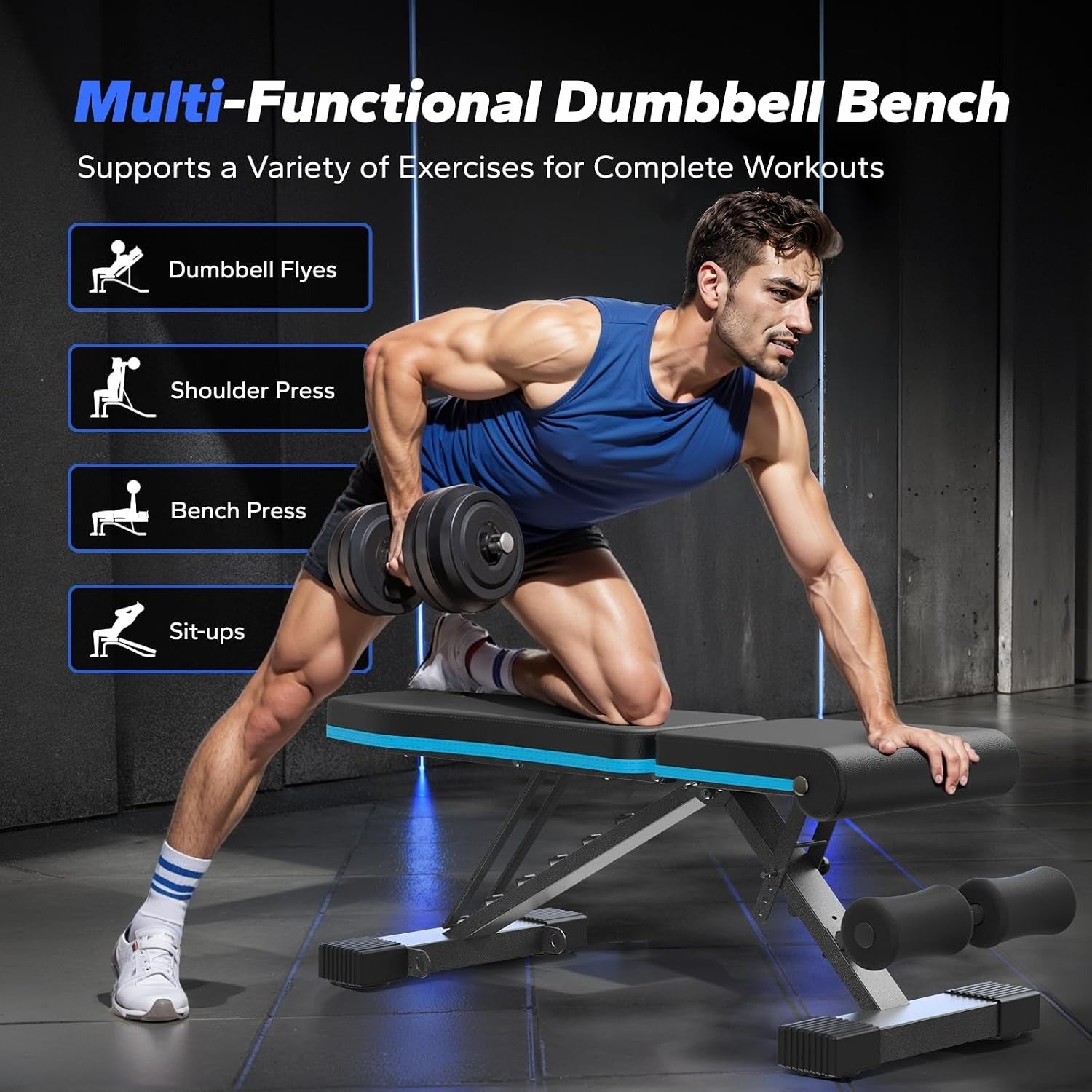 990LBS Foldable Adjustable Weight Bench