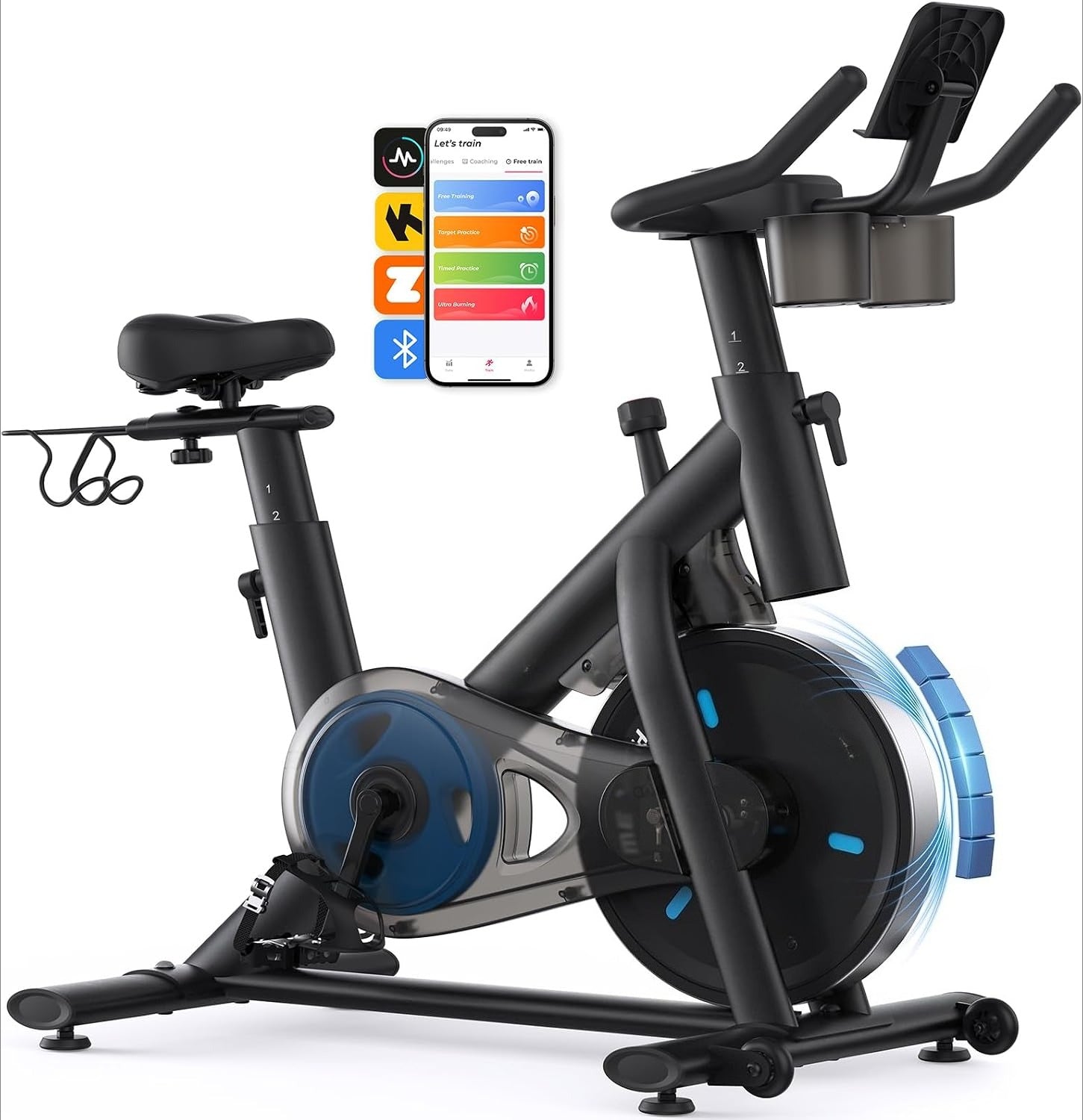 Magnetic Stationary Exercise Bike with App 300LBS