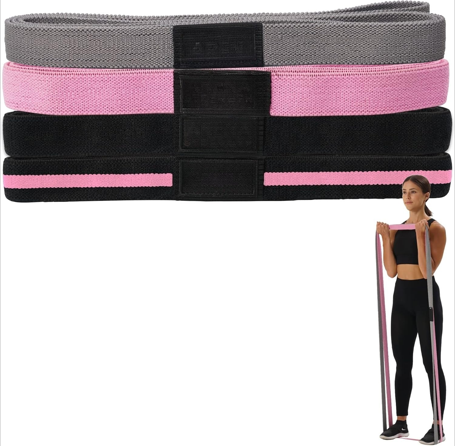Fabric Long Workout Resistance Bands Set