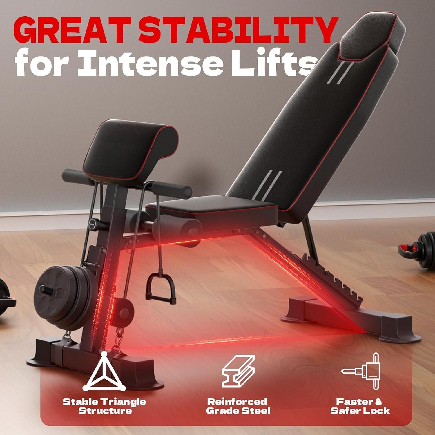 660LBS Foldable Adjustable Weight Bench