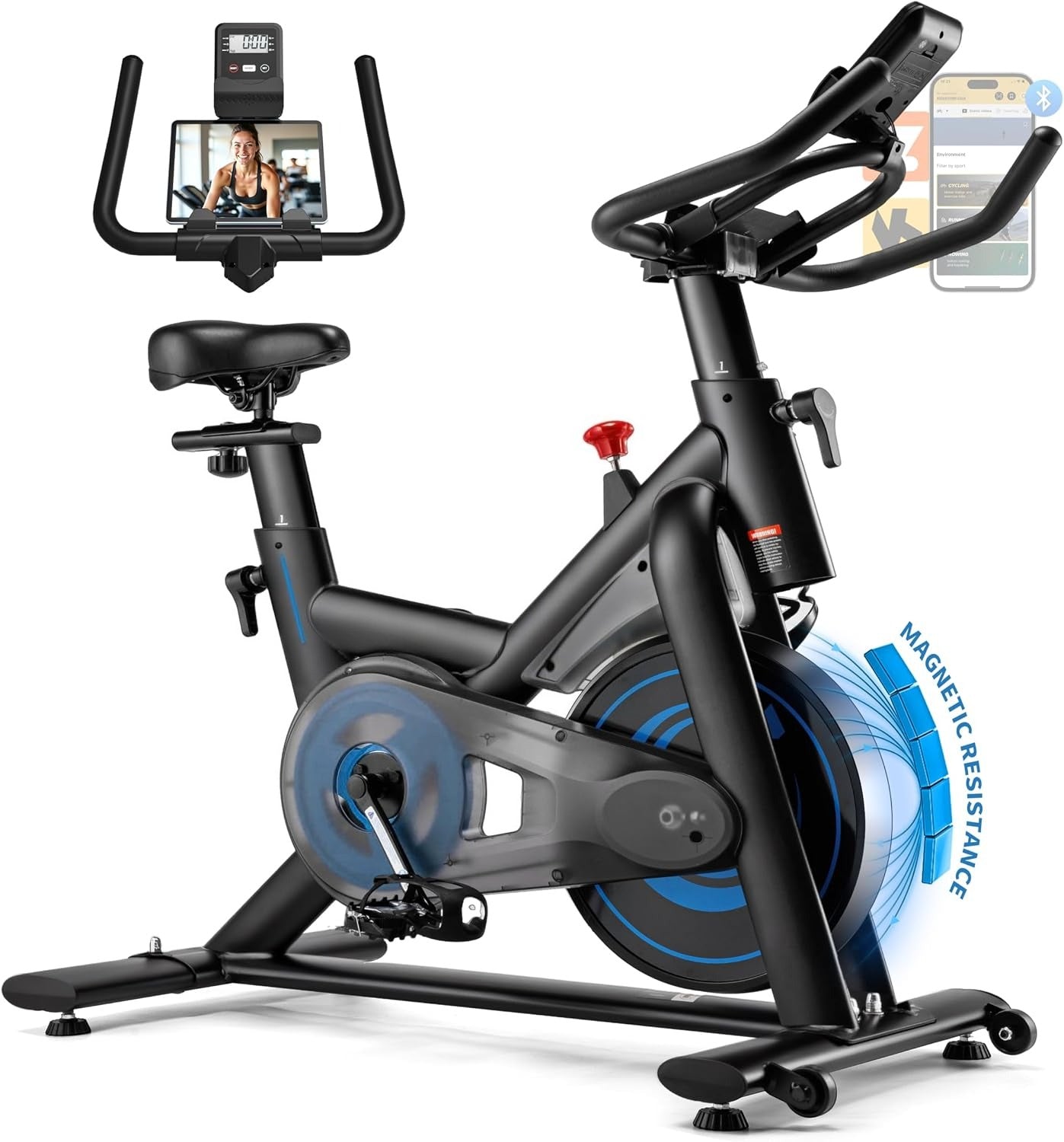 Magnetic Stationary Exercise Bike with App Sync