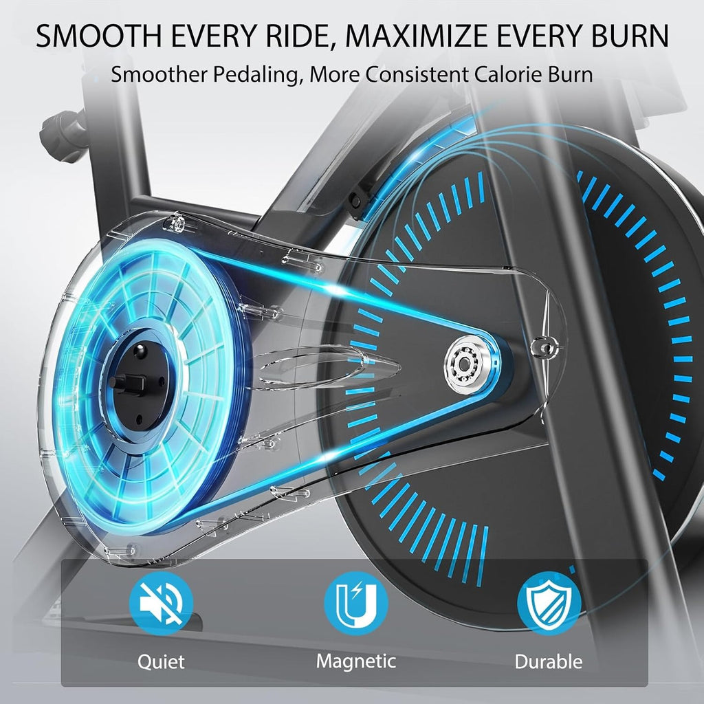 Magnetic Stationary Exercise Bike with App Sync