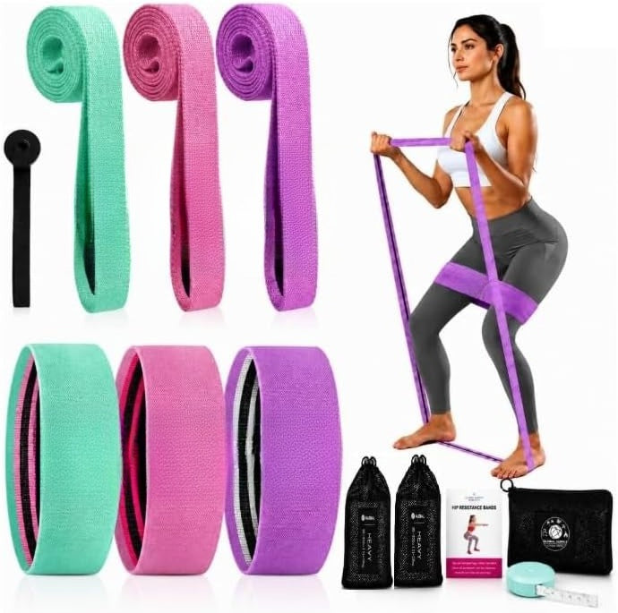 12PCS Fabric Workout Resistance Bands Set