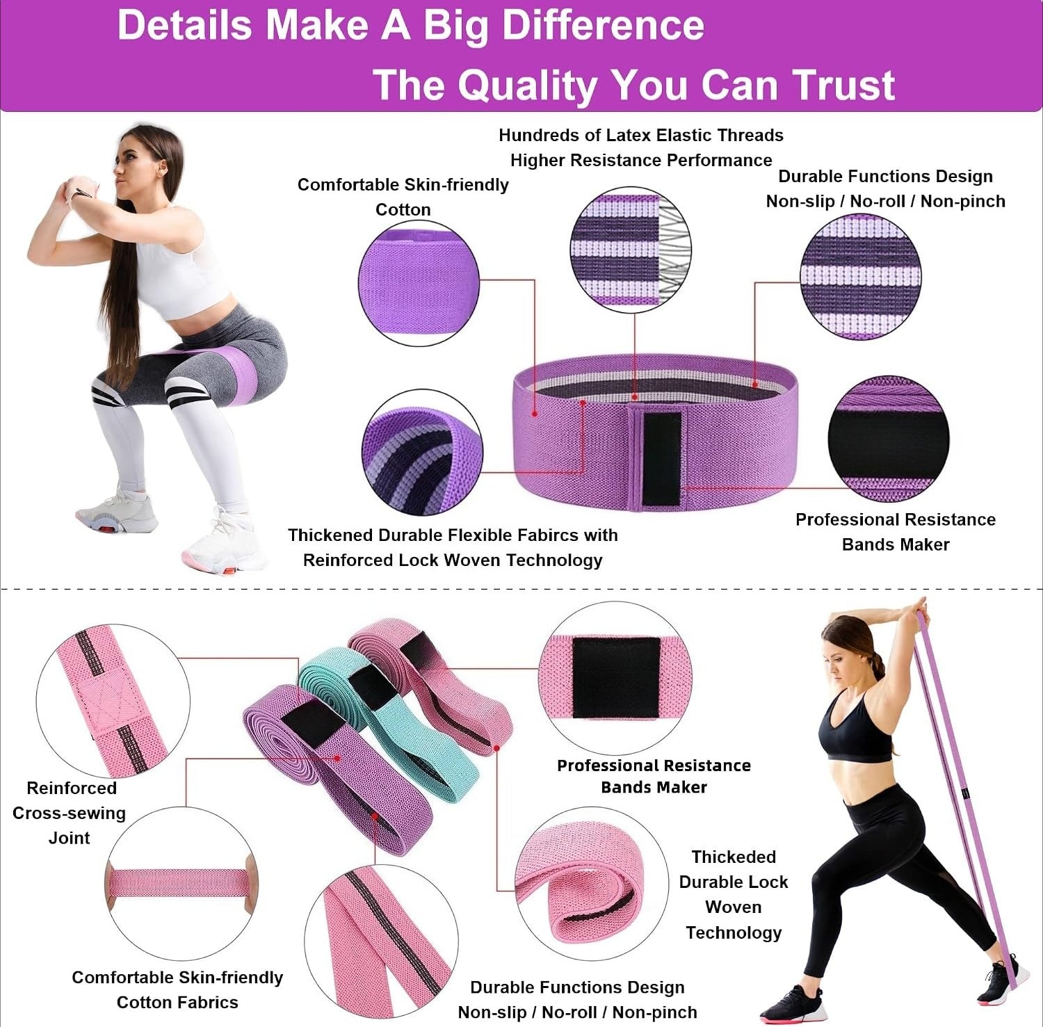Fabric Workout Resistance Booty Bands